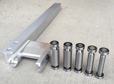 KNIFE MAKING SET: SMALL WHEEL HOLDER, 5 SMALL  WHEELS, 6061 ALUMINUM TOOL ARM