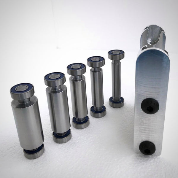 KNIFE MAKING SET: SMALL WHEEL HOLDER, 5 SMALL  WHEELS Fits 2" Belt